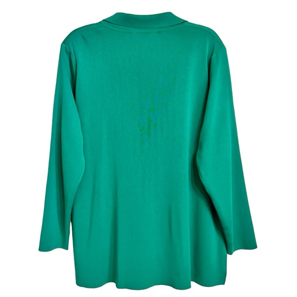 Exclusively Misook Knit Cardigan Blazer Size XL Womens Green Open Front Pockets - Picture 4 of 9